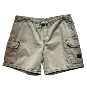 Unionbay Mens Cargo Shorts Small Tan Khaki Outdoors Casual Classic Drawstring